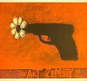 1986 Polish LB Poster - Act Of Vengeance - Flower On Gun Barrel!!!