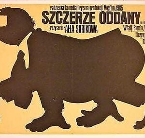 1986 Polish Linen Backed Poster - Szczerze Oddany - Cool Human Animal!!