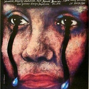 1986 Polish Poster - Komediantka - Creepy Woman Attached Tears Artwork!