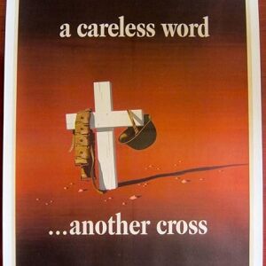 A Careless Word.another Cross - 1943 WWII LB Poster - J. Atherton Art