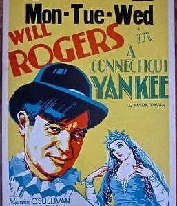 A Connecticut Yankee - Original 1931 Window Card Poster- Will Rogers