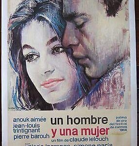 A Man And A Woman '66 LB Spanish 1 SH ~ Winner Of Palm D'or ~ Best Art!
