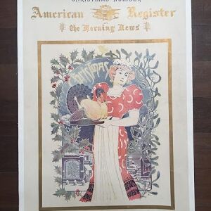 American Register Christmas (1896) 16.875" x 24.25" UK Magazine Cover LB