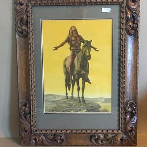 Appeal to the Great Spirit - Art by Cyrus E. Dallin (1920's) US Print - Craved Wood Frame