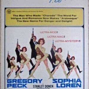 Arabesque - Gregory Peck & Sophia Loren (1966) US Window Card Movie Poster