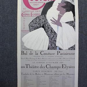 Bal De La Couture - Art By Georges Lepape (1925) 16" X 31" French Advertising Poster LB