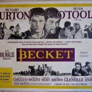Becket - 1964 LB Britsh Quad - Legendary Peter O'toole & Richard Bu