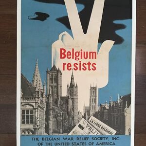 Belgium Resists (1944) 14.125" X 22" US WWII Poster LB