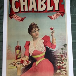 Belle Epoque 'Chably' Aperitif Digestif (1900's) 32.75x47.2 French Advertising Poster