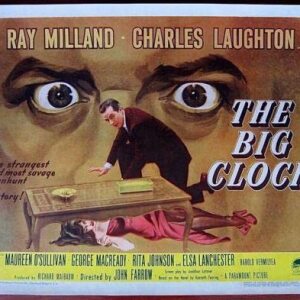Big Clock '48 1/2 SH Poster Ray Milland & Charles Laughton Film Noir Best