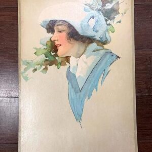 Blue Lady - Art By Hamilton King (1930's) 8.625" X 14.5" US Hardback Poster
