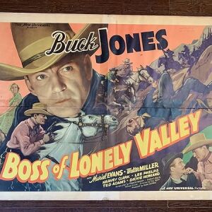 Boss Of Lonely Valley - Rare Buck Jones (1937) US Half Sheet Movie Poster