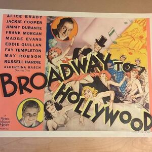 Broadway To Hollywood - Jimmy Durante (1933) US Half Sheet Movie Poster LB