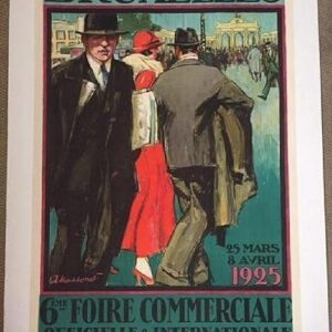 Bruxelles (1925) 25.5" X 38.5" Belgian World's Fair Poster LB