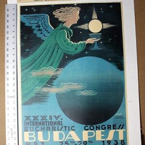 Budapest (1938) Art By Mcp Hungarian Travel Poster LB