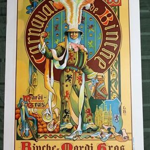Buisseret Carnaval de Binche by Louis Buisseret (France, 1910) 39.25" x 24.25" Advertising Poster