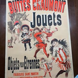 Buttes Chaumont Jouets - Art By Cheret (1885) 40" X 102" French Advertising Poster LB