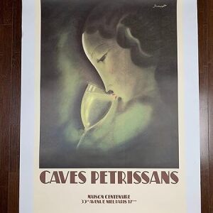 Caves Petrissans - Art By Art Charles Loupot (1997) 25.875" X 39.375 French Advertising Poster LB
