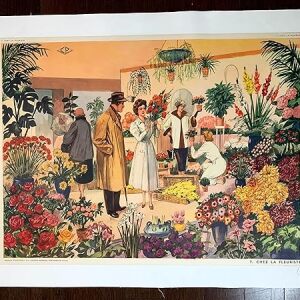 Chez La Fleuriste (1950's) 22" x 30" French Advertising Poster LB