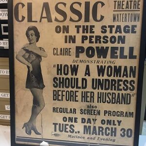 Claire Powell On Stage (1940's) US Window Card Advertising Poster - Framed