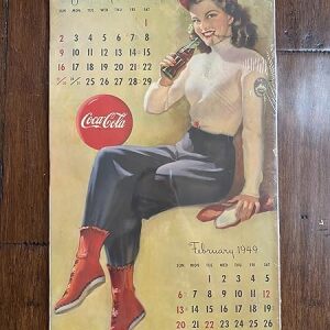 Coca-Cola Girl - Art By Gil Elvgren (1949) 14x22 US Advertising Calendar Poster - Framed