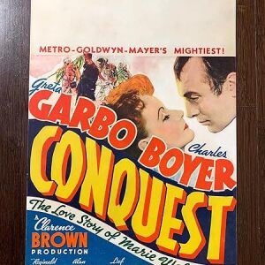 Conquest - Greta Garbo & Boyer (1937) US Window Card Movie Poster