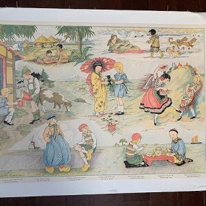 Creative Educational Society Mankato Minnesota - Many Cultures (1935) 16.75" X 25.25" Poster LB