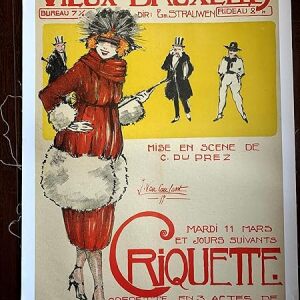 Criquette - Art by JD Van Caulaert (1937) 23.5" x 33" Belgian Stage Play Poster LB