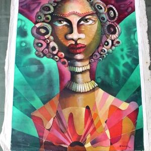 Cuban Artwork (artist Unknown, 1963) 24" X 31" Acrylic On Canvas - Art Deco Poster