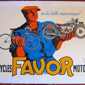 Cycles Favor Motos - Art By Bellenger (1917) French Advertising Poster LB