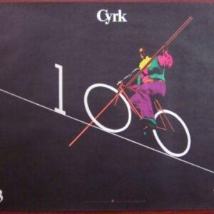 Cyrk 1983 Polish Circus Poster 100 Year Annversary Bicycle Art
