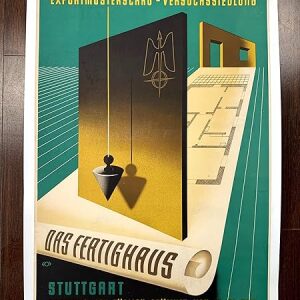 Das Fertighaus - Art By Walter Muller (1947) 16.5" X 23.5" German Advertising Poster LB