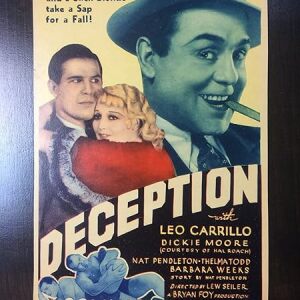Deception - Leo Carillo (1932) 8" X 11.5" US Mini Window Card Movie Poster