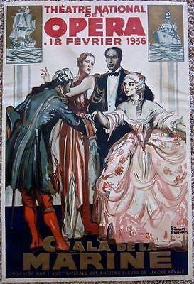 Gala De La Marine 1936 French Opera Poster LB AAA Vintage Posters