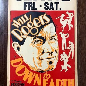 Down To Earth - Will Rogers (1932) US Window Card Movie Poster