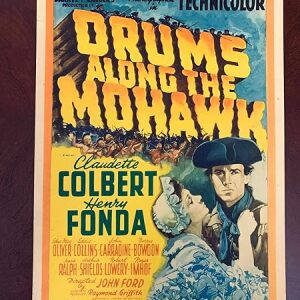 Drums Along The Mohawk - Colbert & Fonda (1939) US Mini Window Card