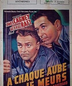 Each Dawn I Die '39 Belgian Cagney & Raft Team Up ~ Rare ~ Look!