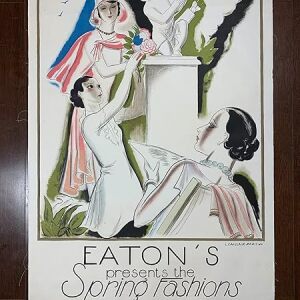 Eaton?s Presents The Spring Fashions - Art By Louis Caillaud (1930) 30.75" X 47" French Advertising Poster LB