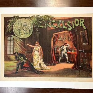 Excelsior (1883) 20" X 28.25" US Color Lithograph Theater Poster LB