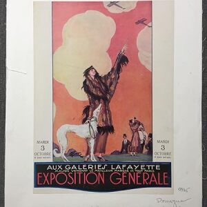 Exposition Generale - Art By Domegue (1925) 10.25" X 14.5" French Advertising Poster LB