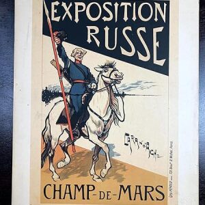 Exposition Russe - Art By Emmanuel Poire (1896) 11.75" X 15.75" French Chromolithograph Plate #70