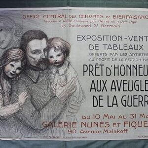 Exposition - Vente De Tableaux - Art By Steinlen (1917) 31.25" X 44.5" French Advertising Poster LB