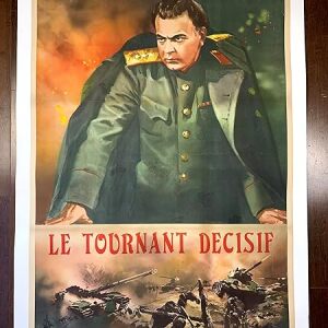 Famous Russian Film Turning Point Aka La Tournant Decisif (1945) 33.5" X 46.875" WWII French Movie Poster LB