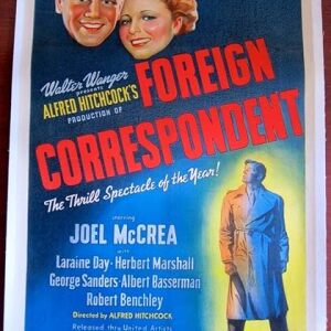 Foreign Correspondent - Hitchcock (1940) US 1 SH Movie Poster LB