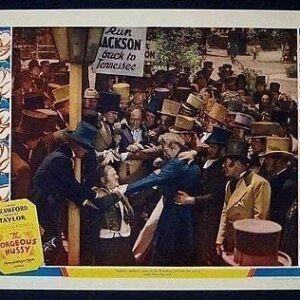 Gorgeous Hussy 1936 NM Lobby Card Lionel Barrymore Fights Mob For Wife's Honor!