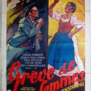 Greve De Femmes Aka Ehestreik - Vintage 1935 Pre War Belgian Poster - Rare Year!
