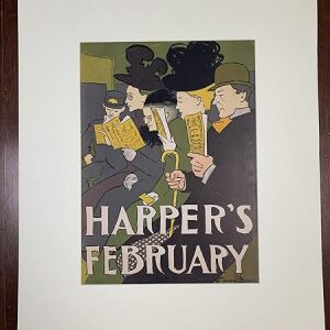 Harpers February - Art By Penfield (1898) 10.5" X 13.375 US Magazine Advertisement