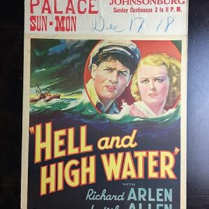 Hell And High Water - Richard Arlen (1933) US Window Card Movie Poster