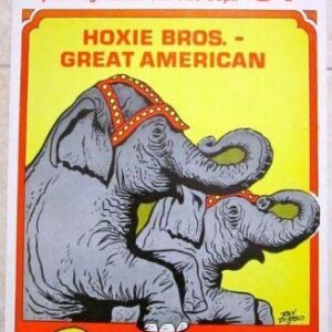 Hoxie Bros. Circus Poster Artwork Of Elephants Under The Big Top!