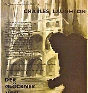 Hunchback Of Notre Dame - Vintage 1939 German Poster- Rare Charles Laughton Art!!